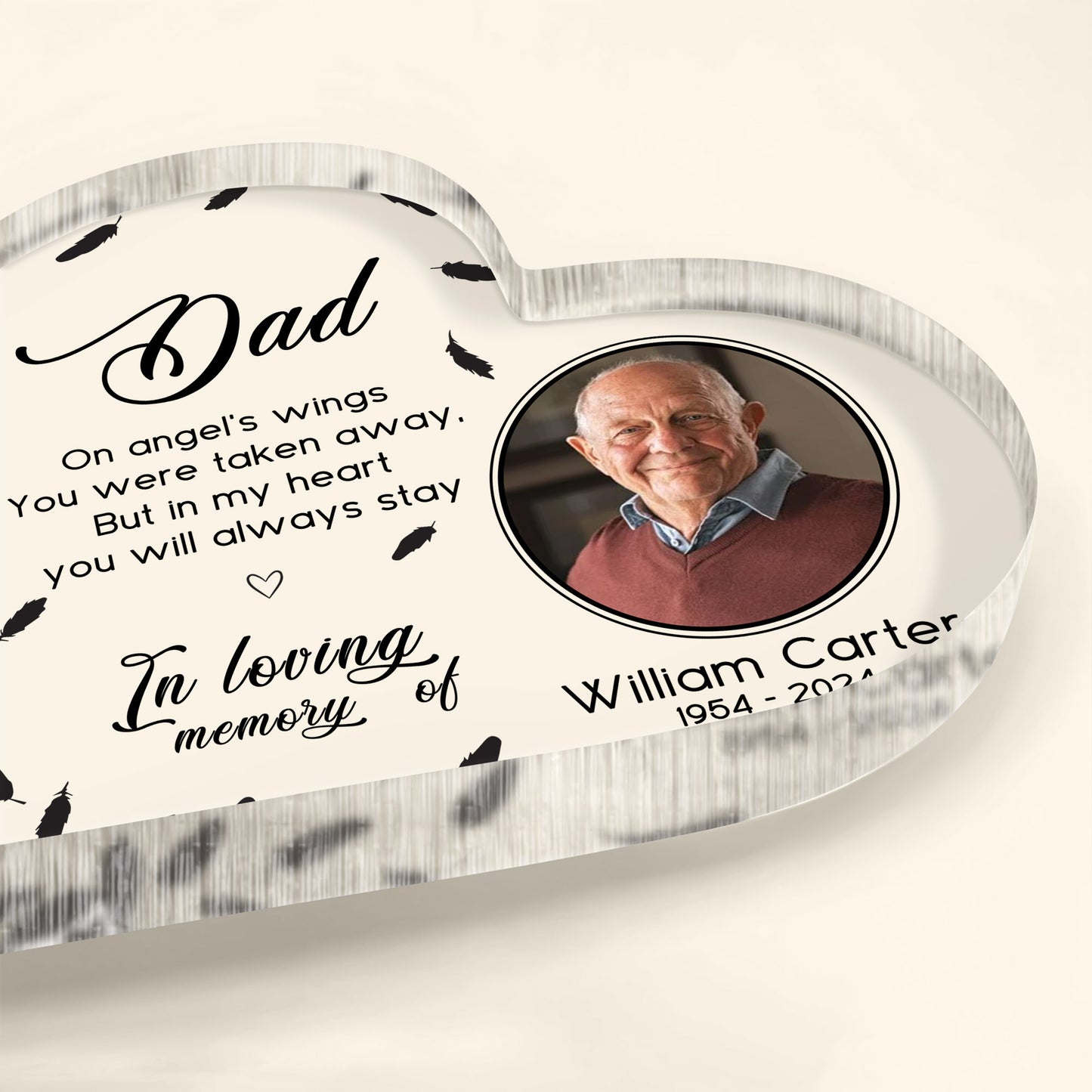 Dad, On Angel's Wings You Were Taken Away, Feathers
