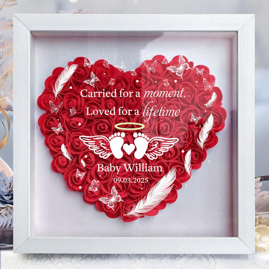 Carried For A Moment, Loved For A Lifetime, Wings, Feathers, Hearts