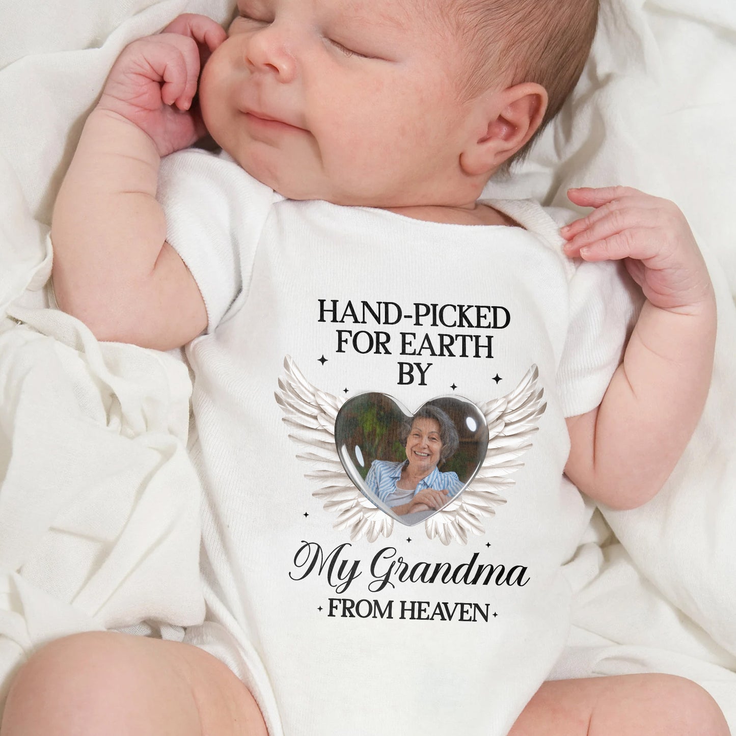 Hand-picked for Earth by My Grandma from Heaven, Wings and Photo Frame