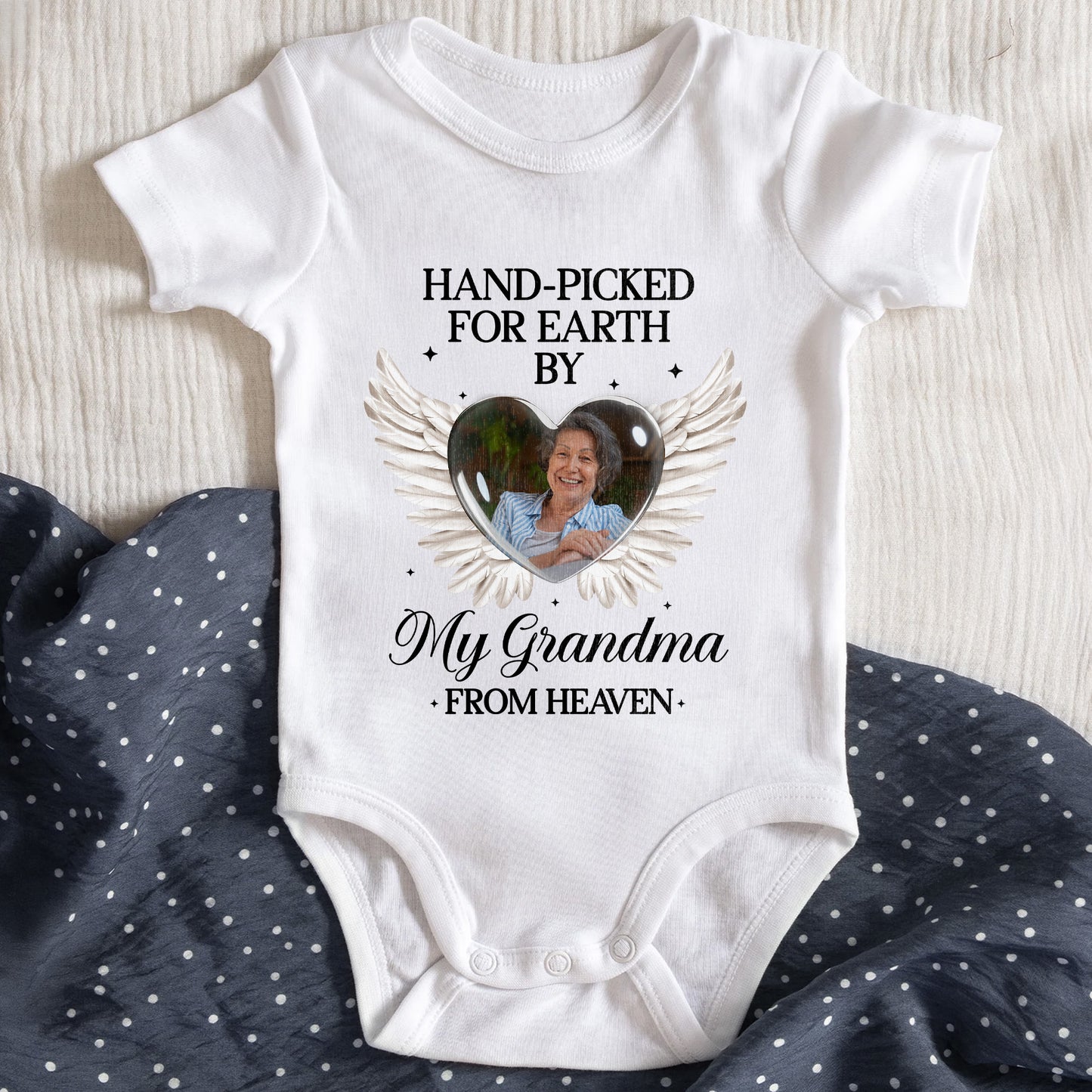 Hand-picked for Earth by My Grandma from Heaven, Wings and Photo Frame