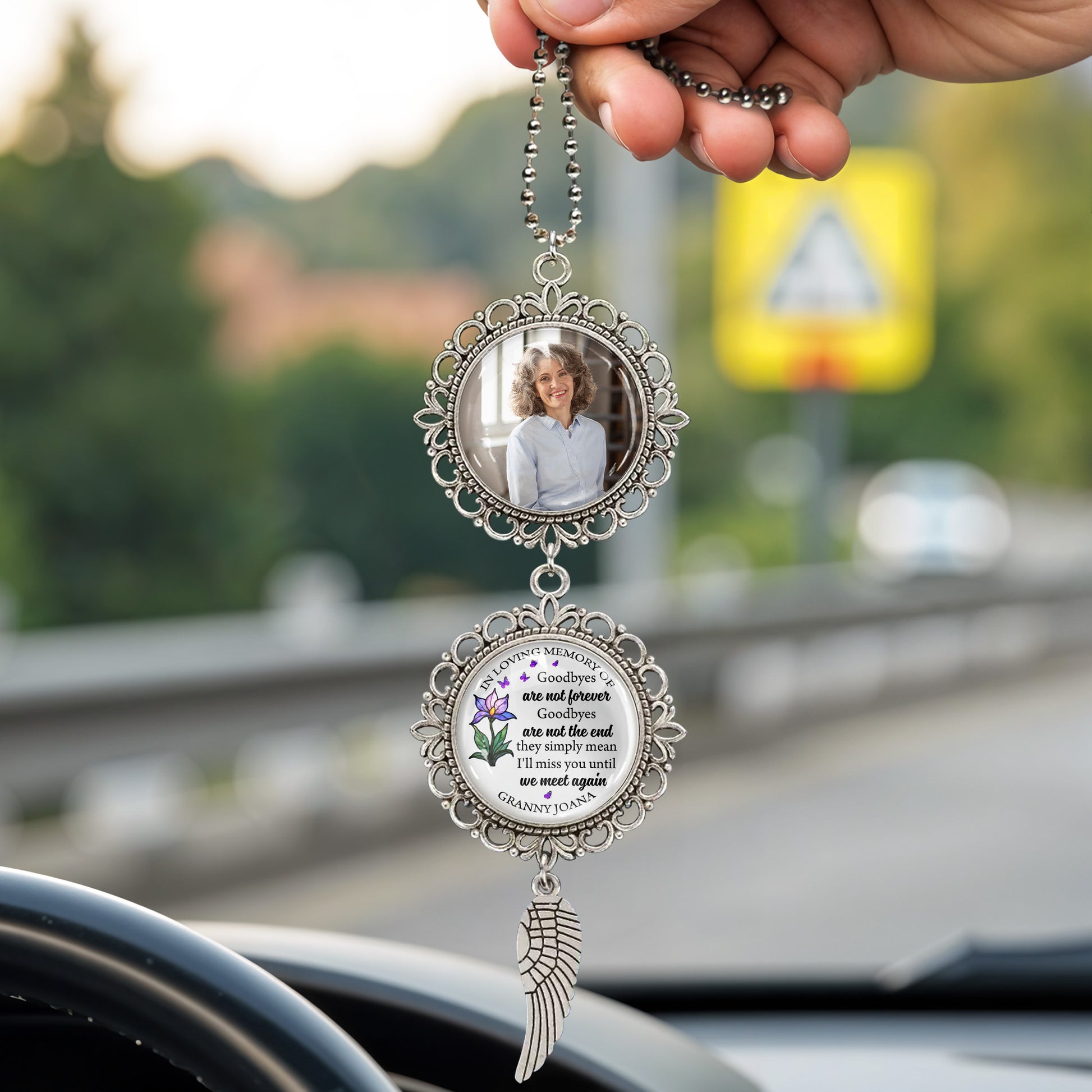 In Loving Memory Of, Goodbyes Are Not Forever, Angel Wing And Flower