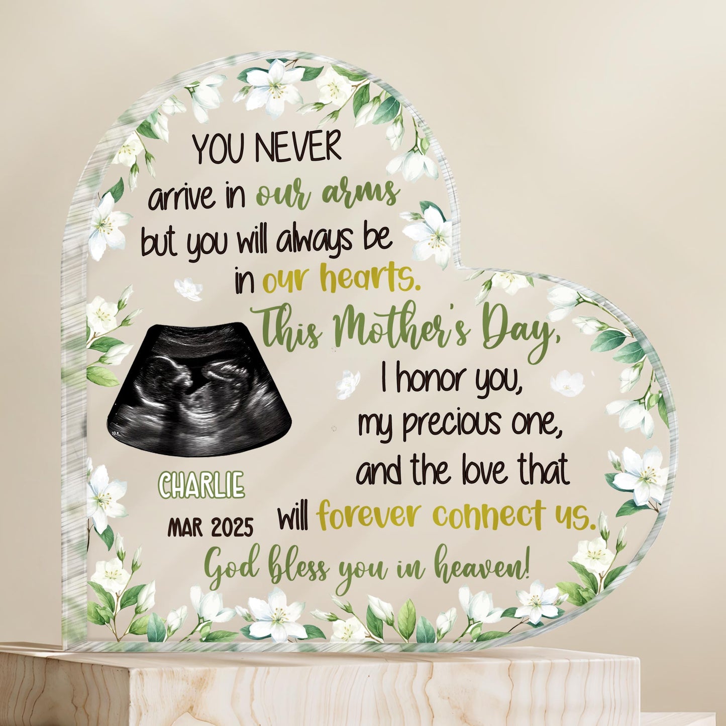 You Never Arrive In Our Arms But You Will Always Be In Our Hearts, Ultrasound and Flowers