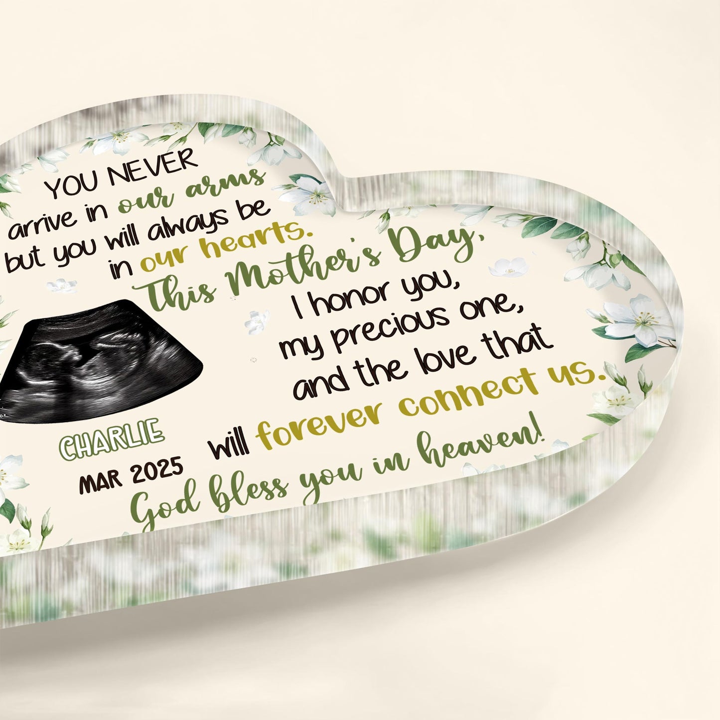You Never Arrive In Our Arms But You Will Always Be In Our Hearts, Ultrasound and Flowers