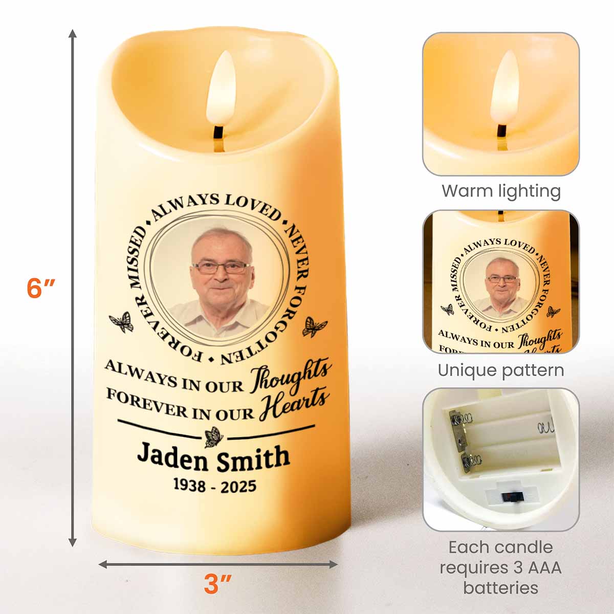Always In Our Thoughts, Forever In Our Hearts Memorial Candle