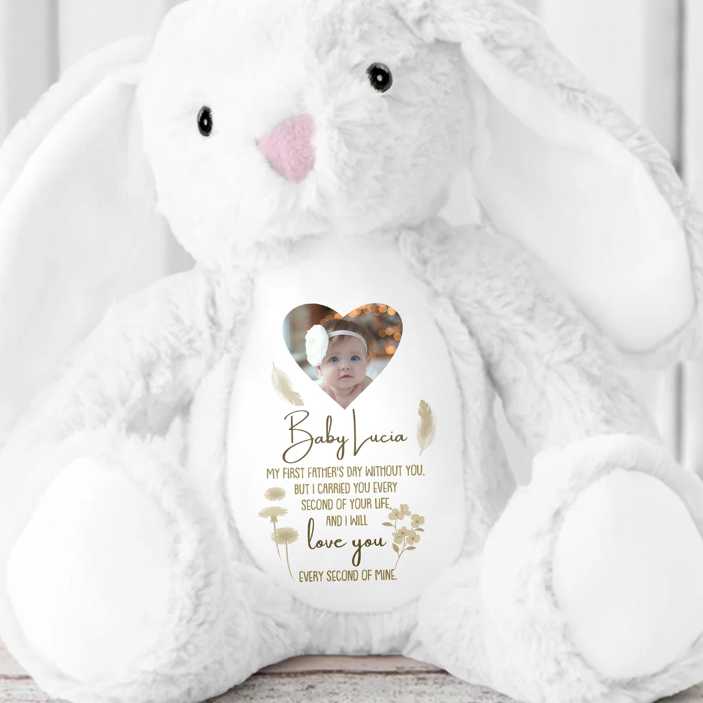 Baby Lucia, My First Father's Day Without You, Bunny And Angel Wings