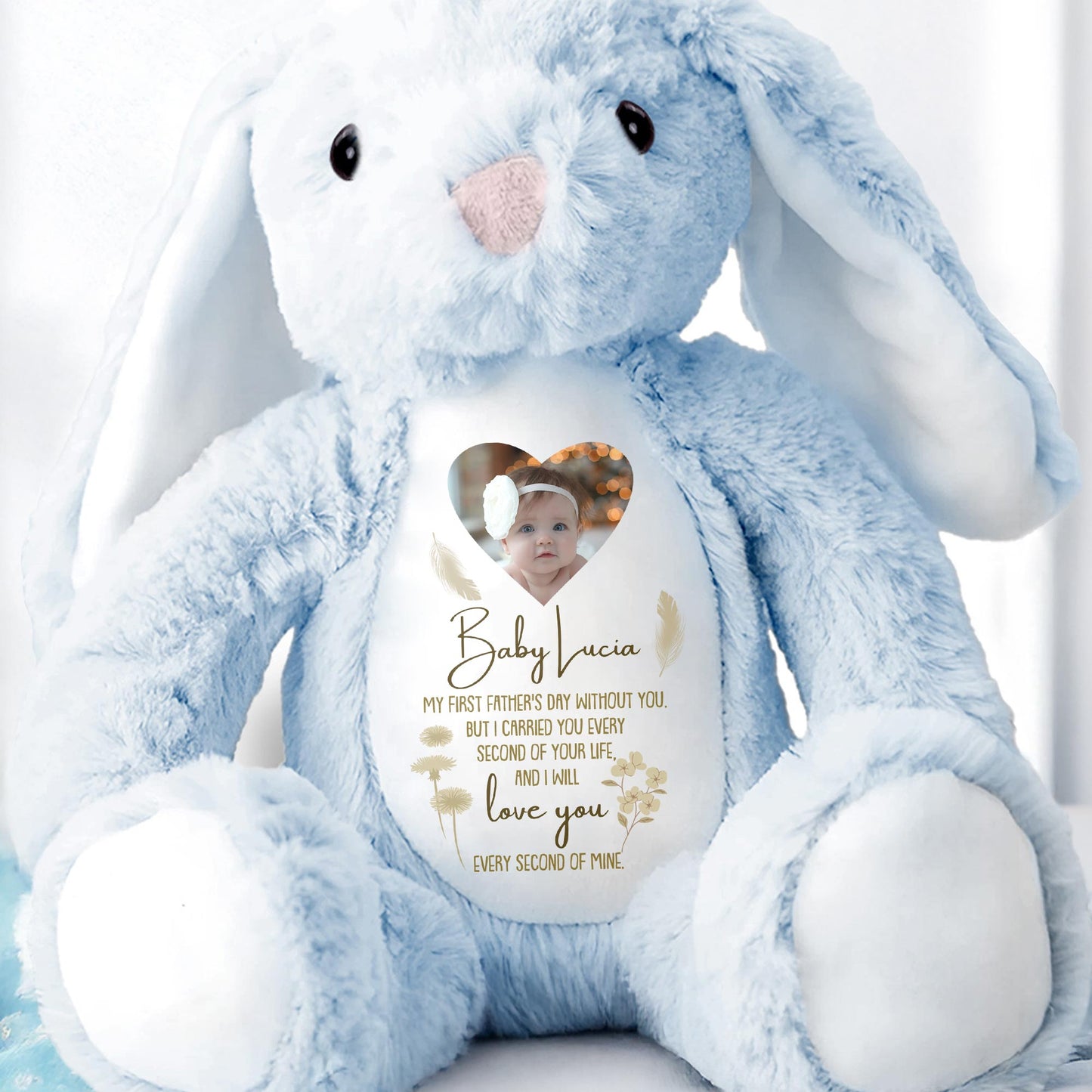 Baby Lucia, My First Father's Day Without You, Bunny And Angel Wings