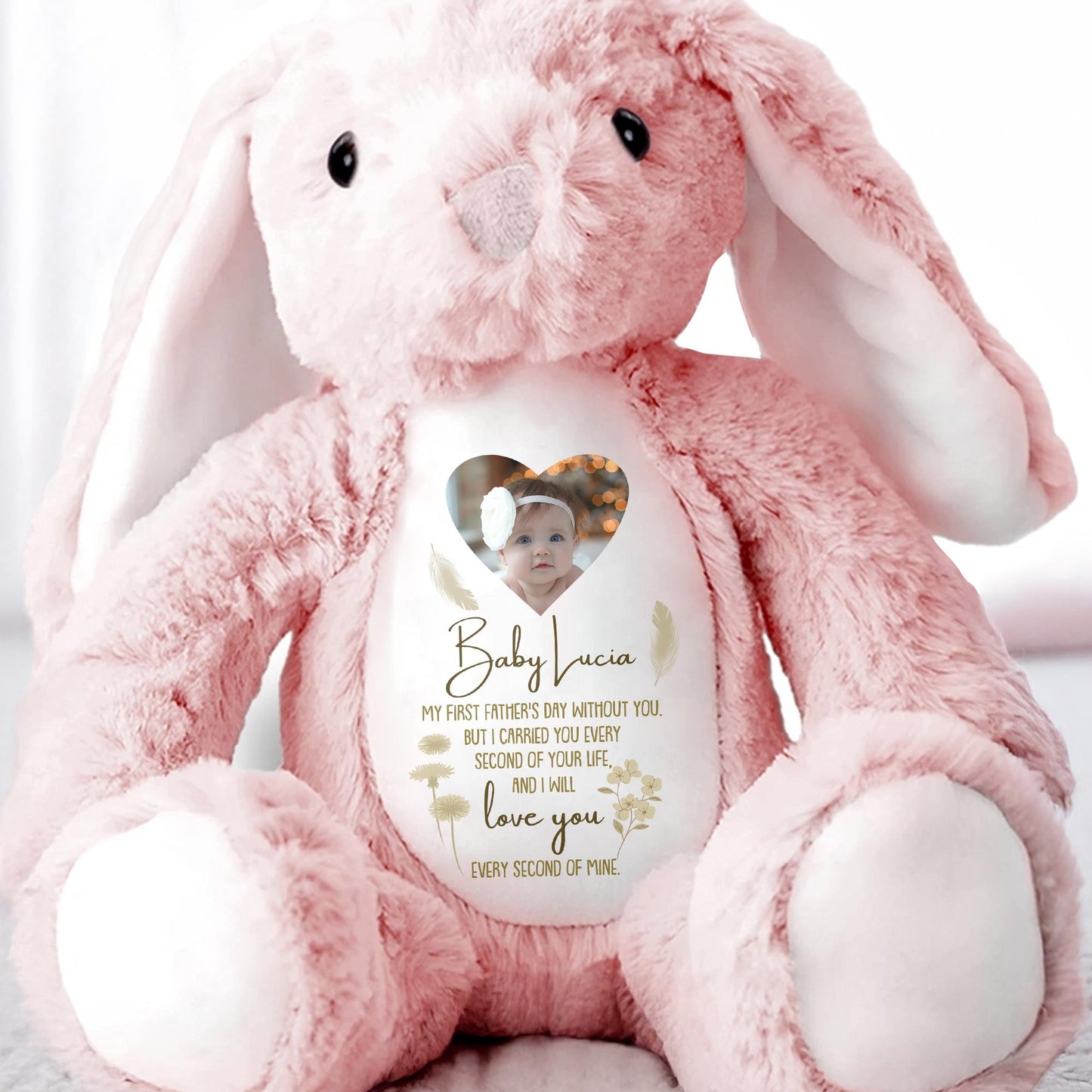 Baby Lucia, My First Father's Day Without You, Bunny And Angel Wings