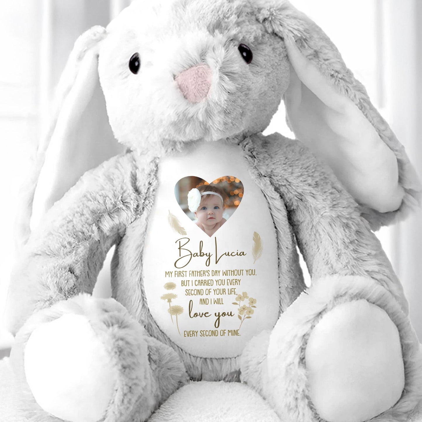 Baby Lucia, My First Father's Day Without You, Bunny And Angel Wings