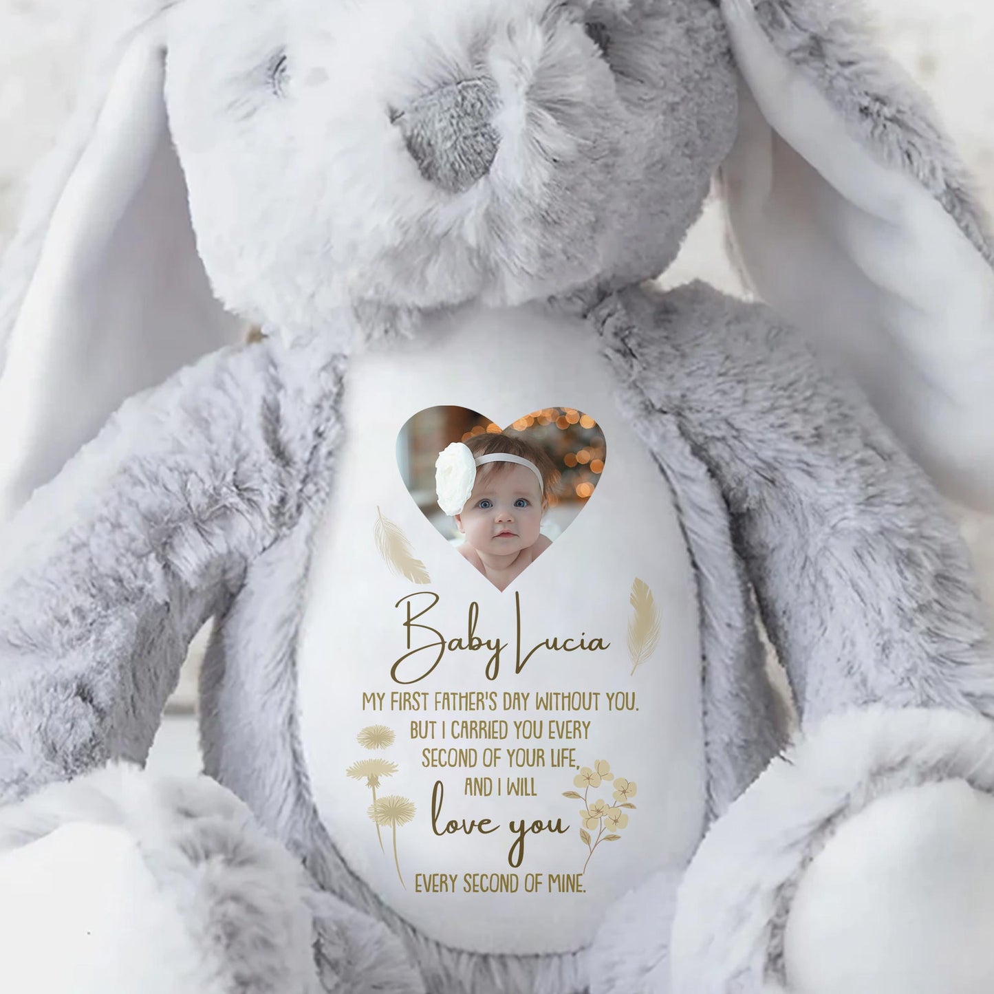Baby Lucia, My First Father's Day Without You, Bunny And Angel Wings