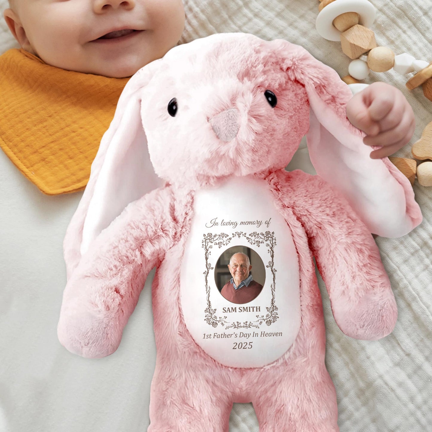 In Loving Memory of Sam Smith, 1st Father's Day in Heaven 2025, Photo Frame and Memorial Text