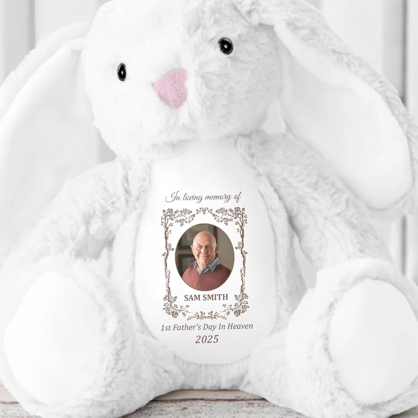 In Loving Memory of Sam Smith, 1st Father's Day in Heaven 2025, Photo Frame and Memorial Text