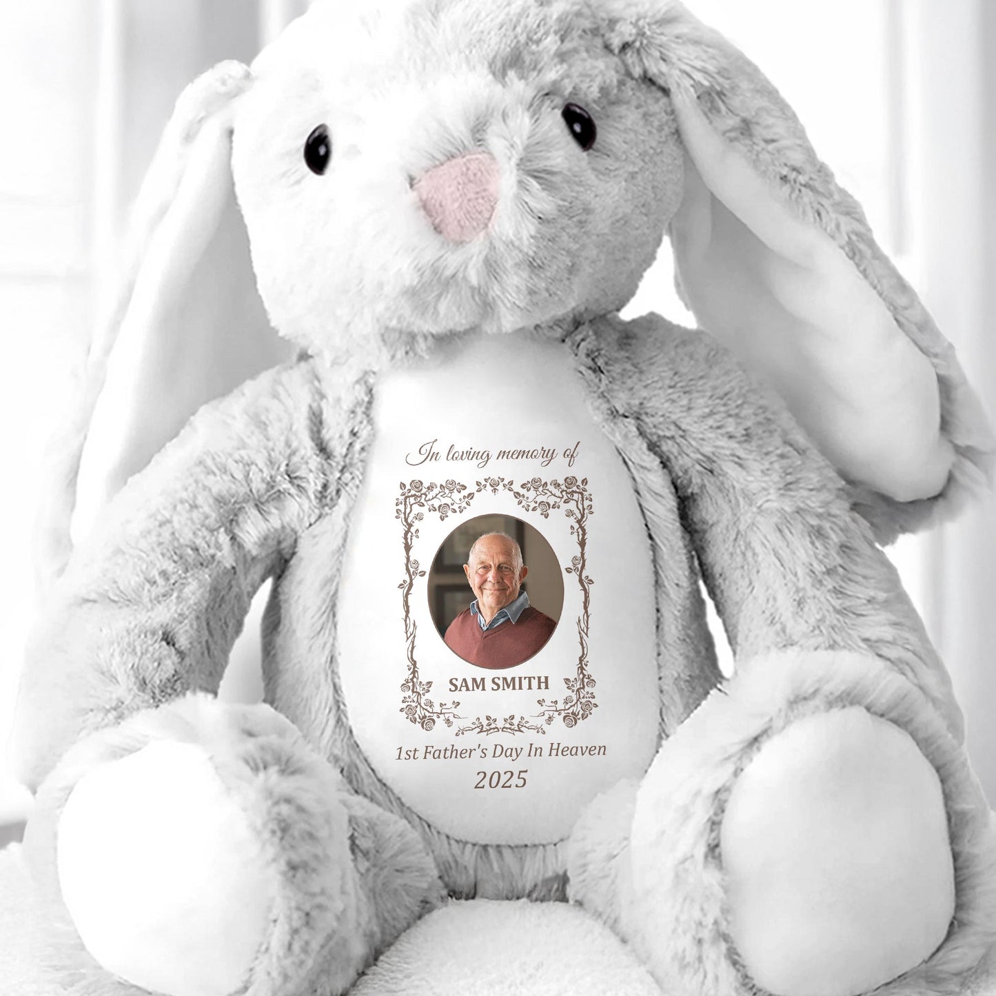 In Loving Memory of Sam Smith, 1st Father's Day in Heaven 2025, Photo Frame and Memorial Text
