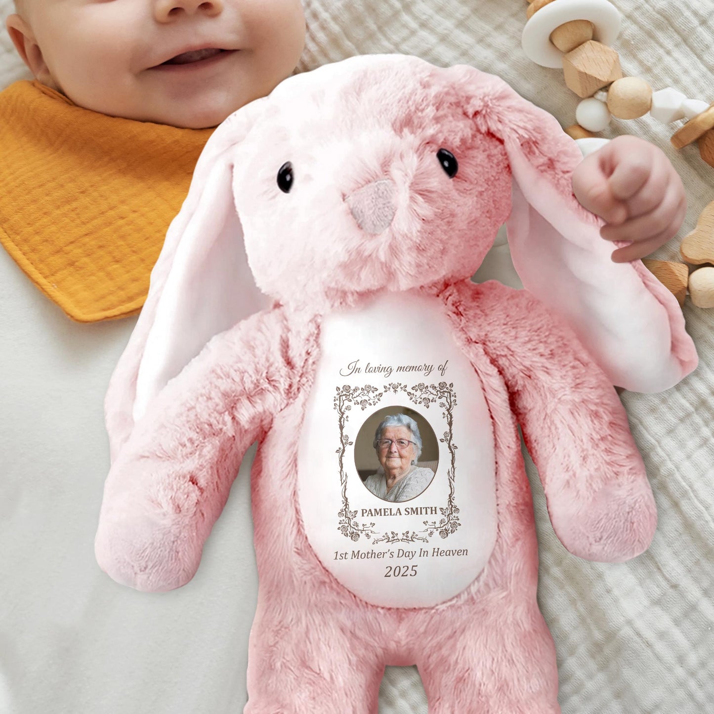 In Loving Memory Of Pamela Smith, 1st Mother's Day In Heaven 2025, Stuffed Bunny