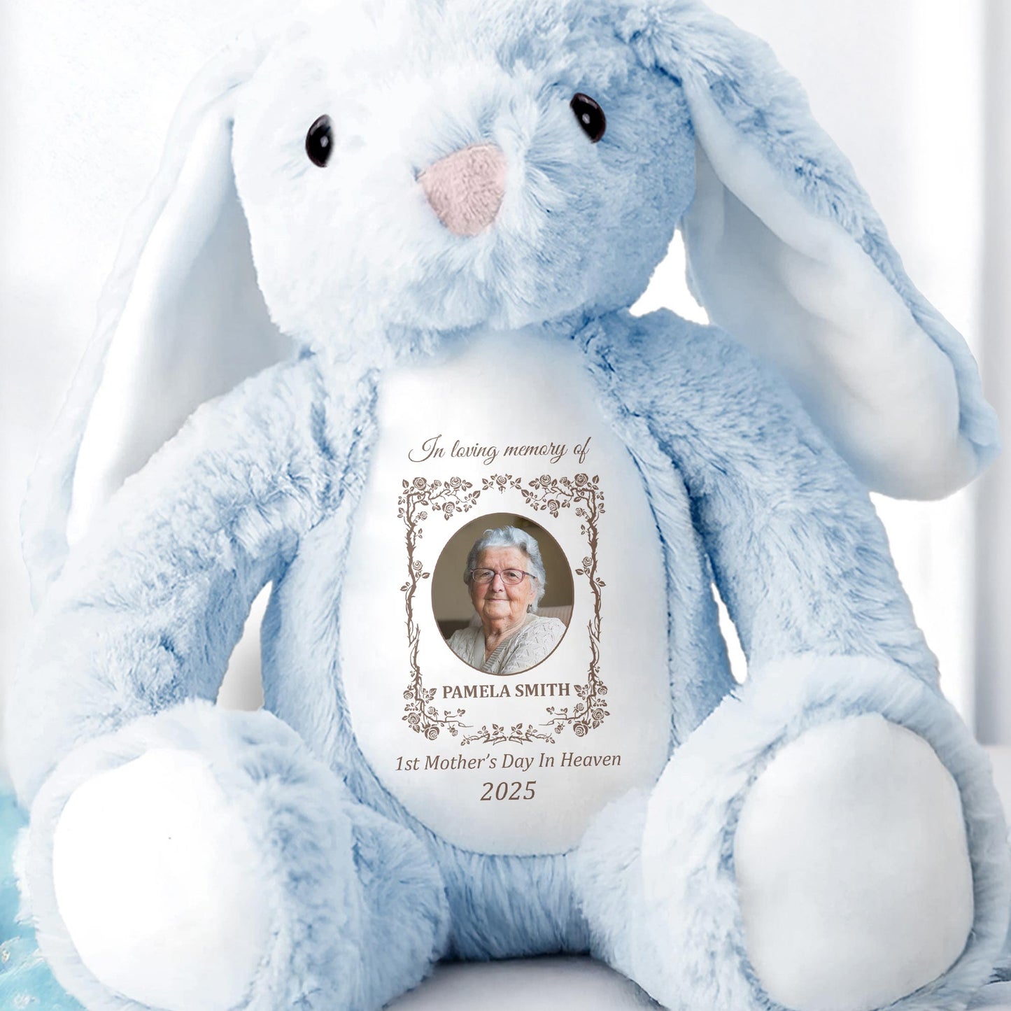 In Loving Memory Of Pamela Smith, 1st Mother's Day In Heaven 2025, Stuffed Bunny