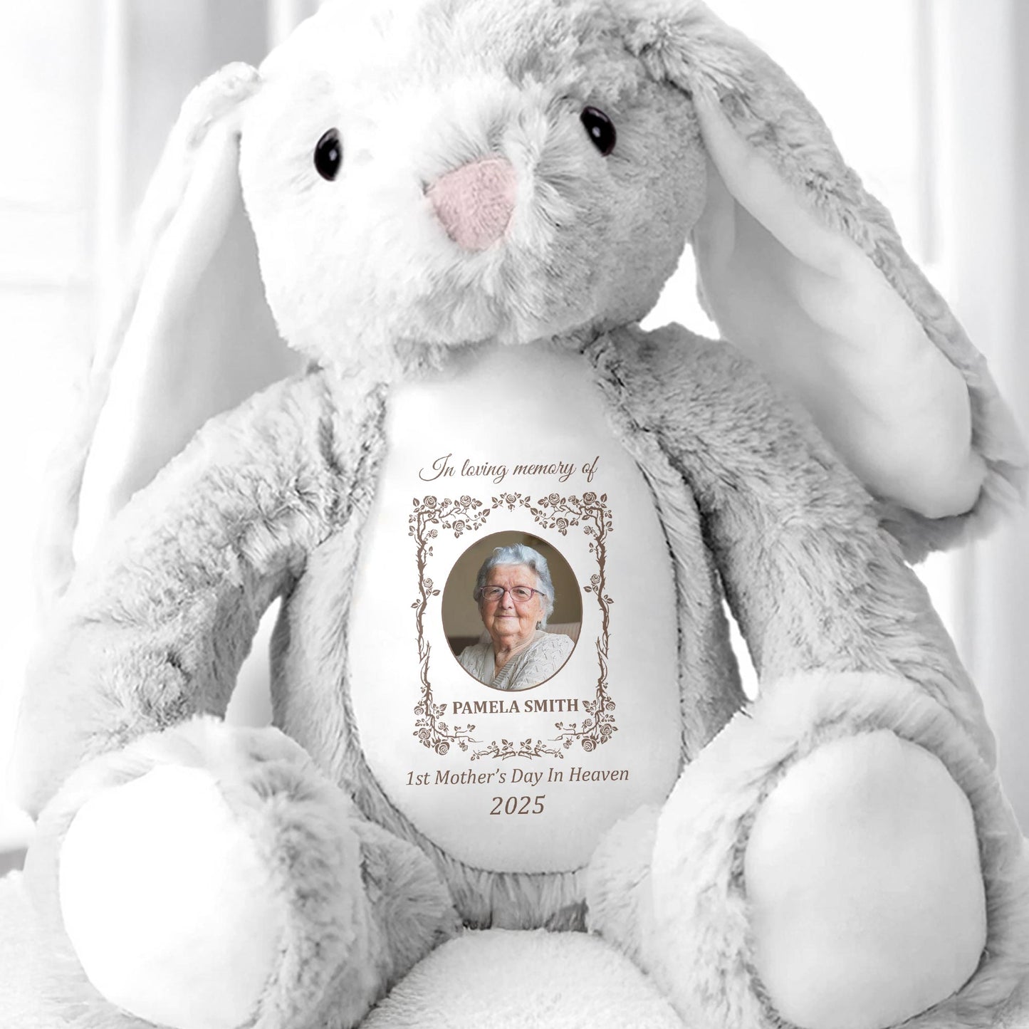 In Loving Memory Of Pamela Smith, 1st Mother's Day In Heaven 2025, Stuffed Bunny