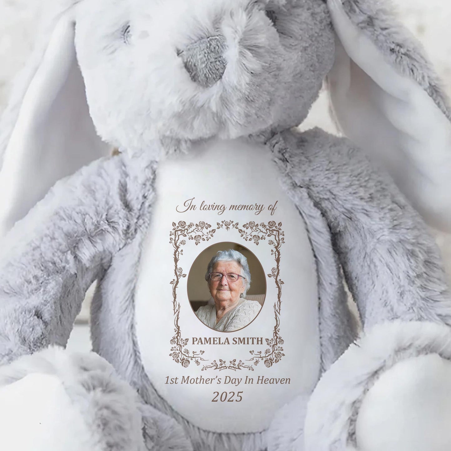 In Loving Memory Of Pamela Smith, 1st Mother's Day In Heaven 2025, Stuffed Bunny