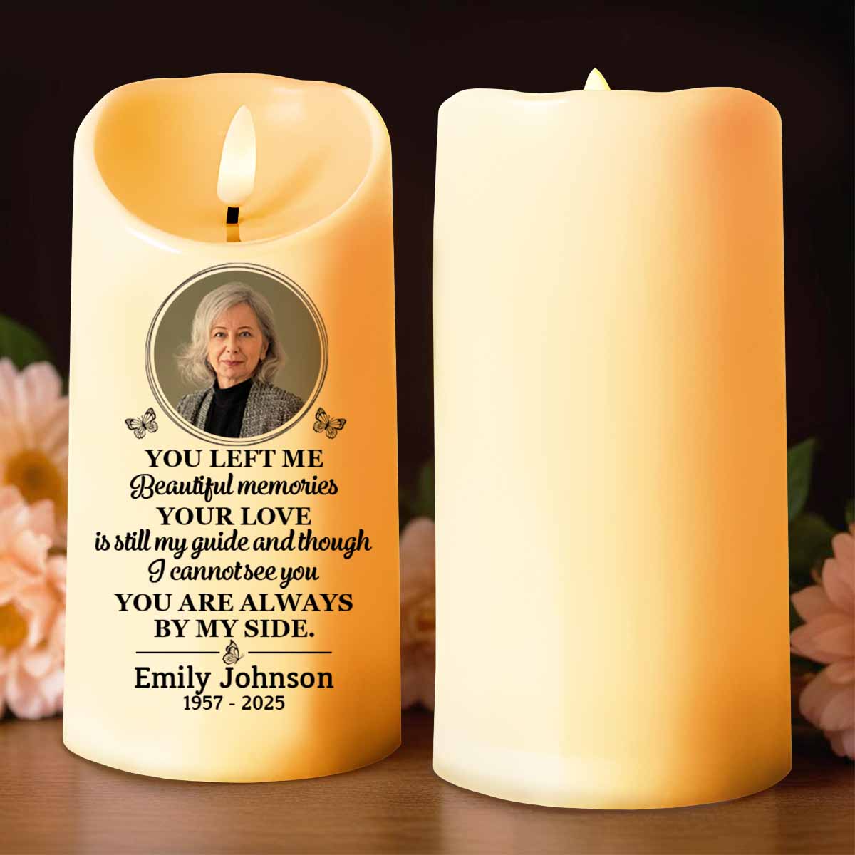 You Left Me Beautiful Memories Memorial LED Candle