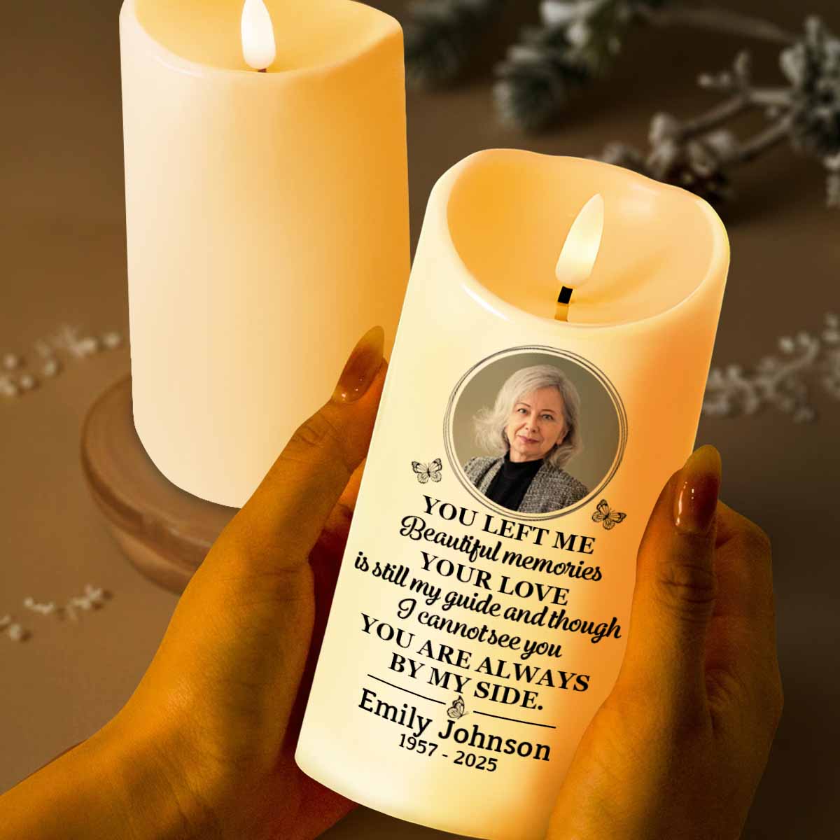 You Left Me Beautiful Memories Memorial LED Candle