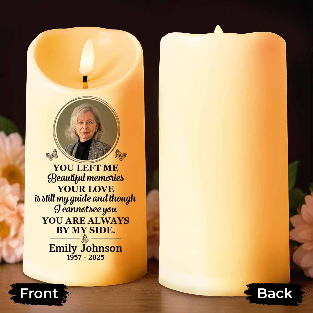 You Left Me Beautiful Memories Memorial LED Candle
