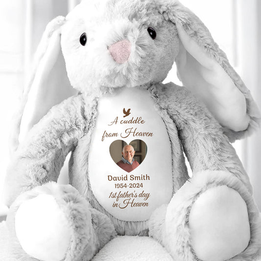 A Cuddle From Heaven, Stuffed Bunny and Dove