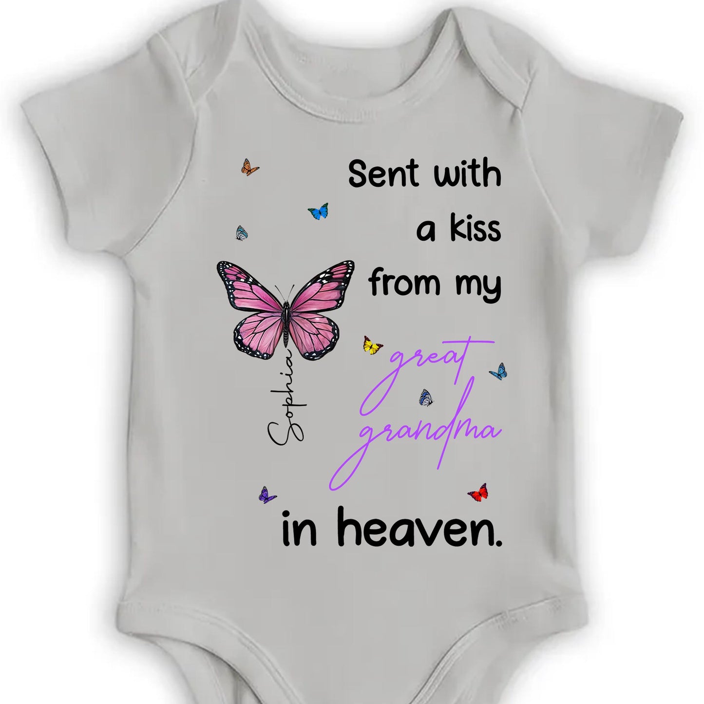 Sent With A Kiss From My Great Grandma In Heaven, Butterfly Hearts