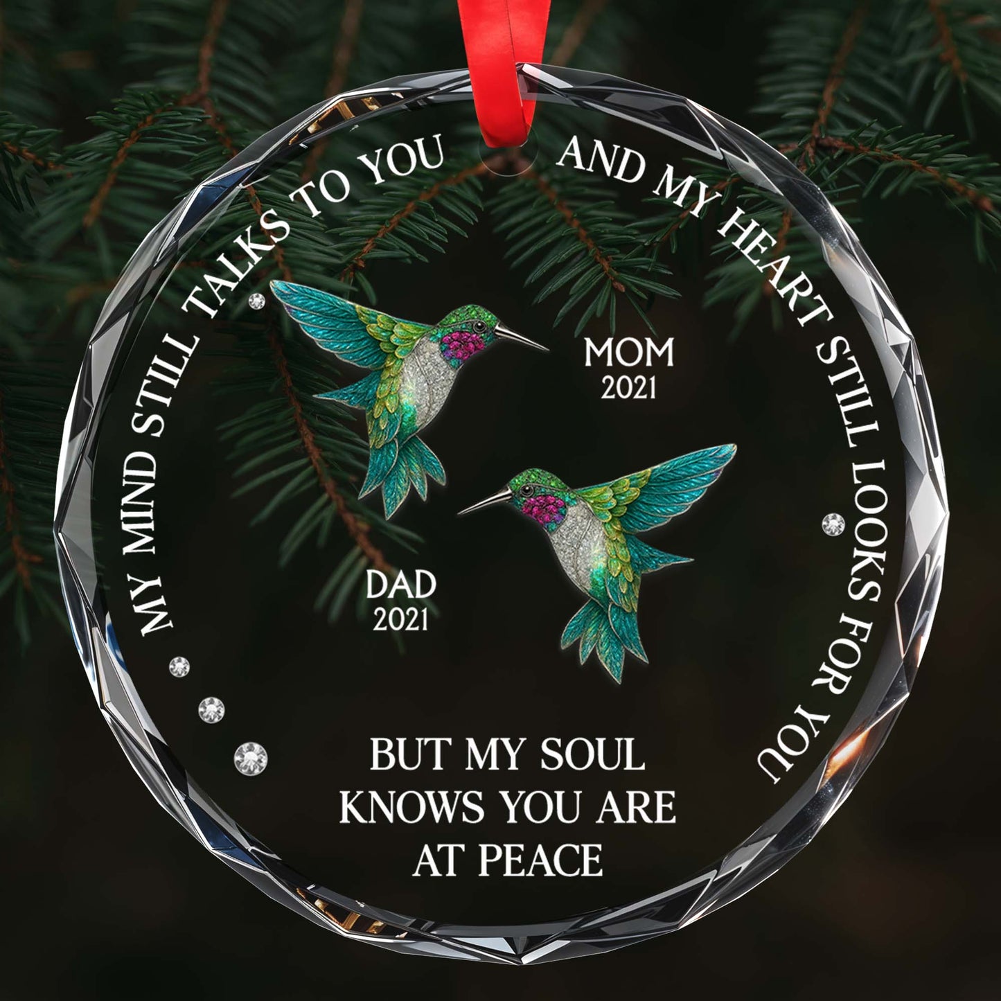 My Mind Still Talks To You - Personalized Custom Circle Glass Ornament - HME244_CGOR