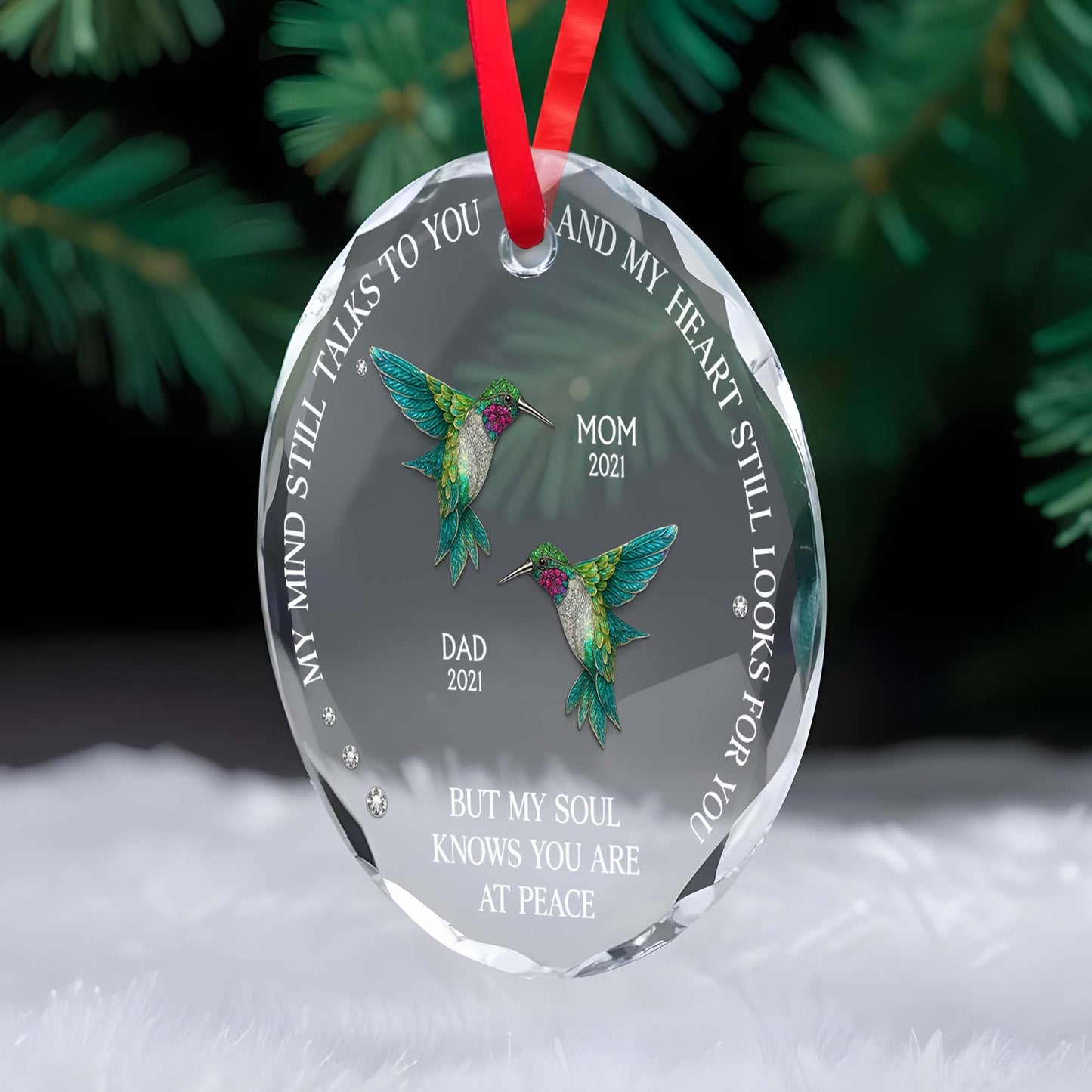 My Mind Still Talks To You - Personalized Custom Circle Glass Ornament - HME244_CGOR