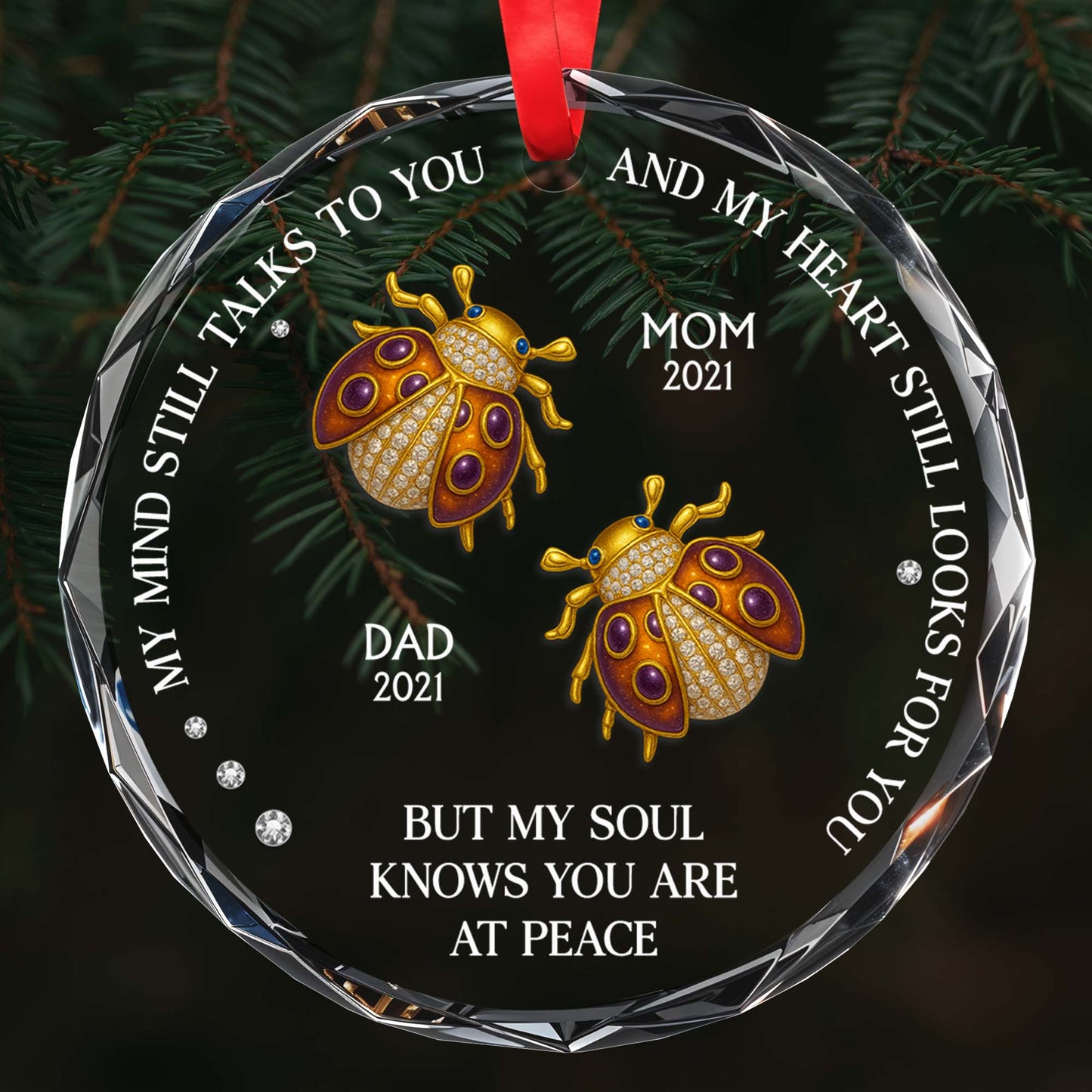 My Mind Still Talks To You - Personalized Custom Circle Glass Ornament - HME244_CGOR