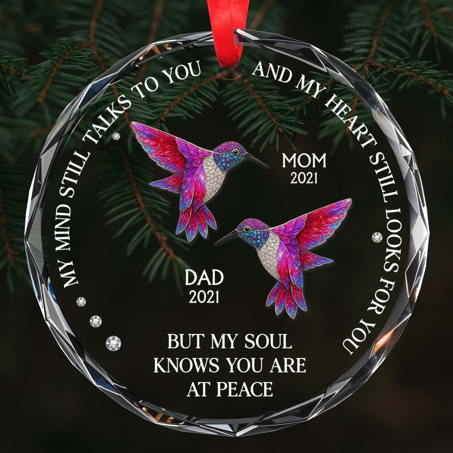 My Mind Still Talks To You - Personalized Custom Circle Glass Ornament - HME244_CGOR