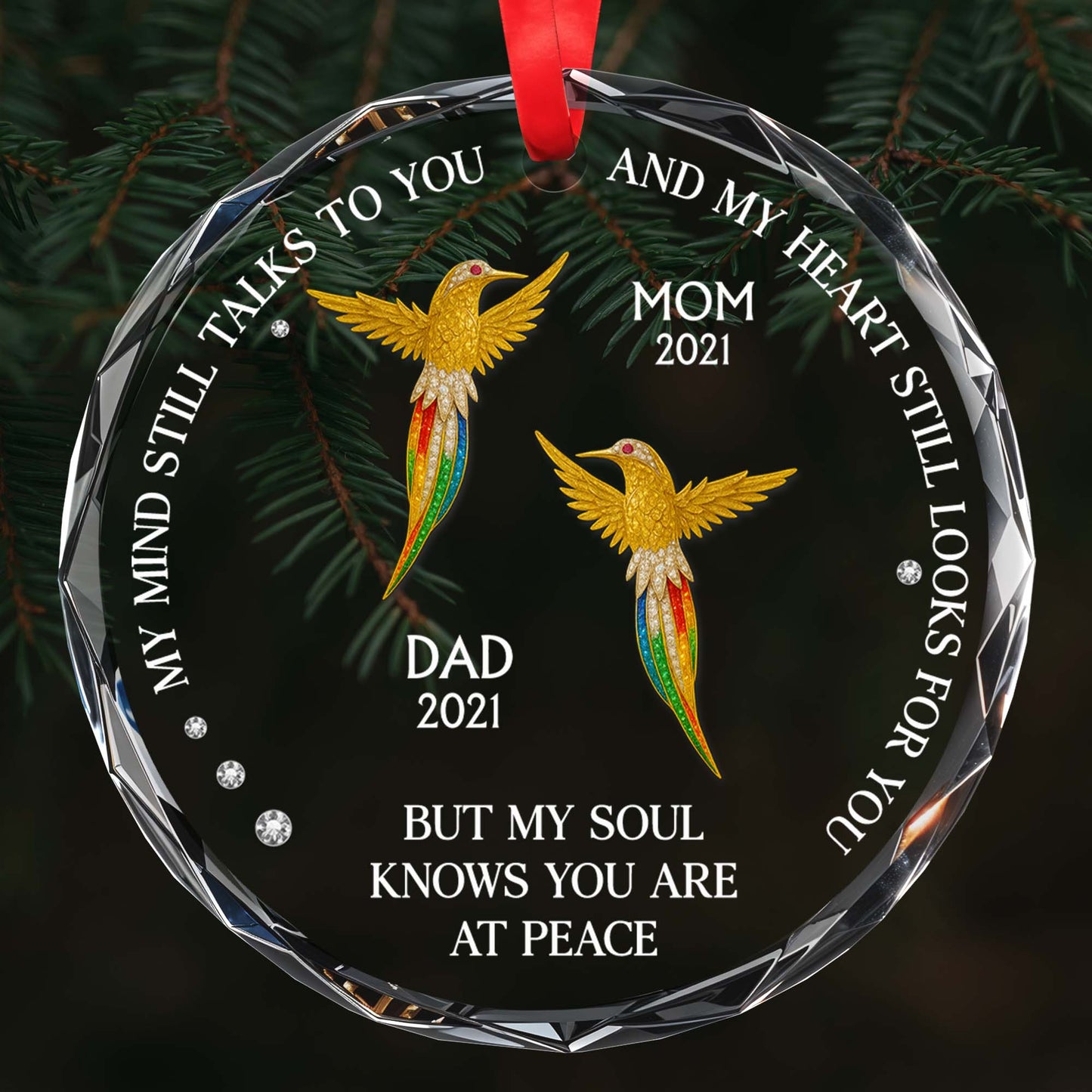 My Mind Still Talks To You - Personalized Custom Circle Glass Ornament - HME244_CGOR