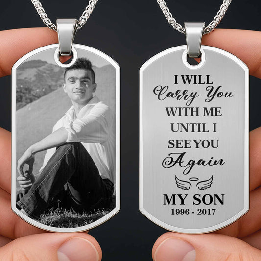 Captura tus recuerdos más preciados con foto personalizada - Collar con placa de identificación personalizada - HME246_DTNECK