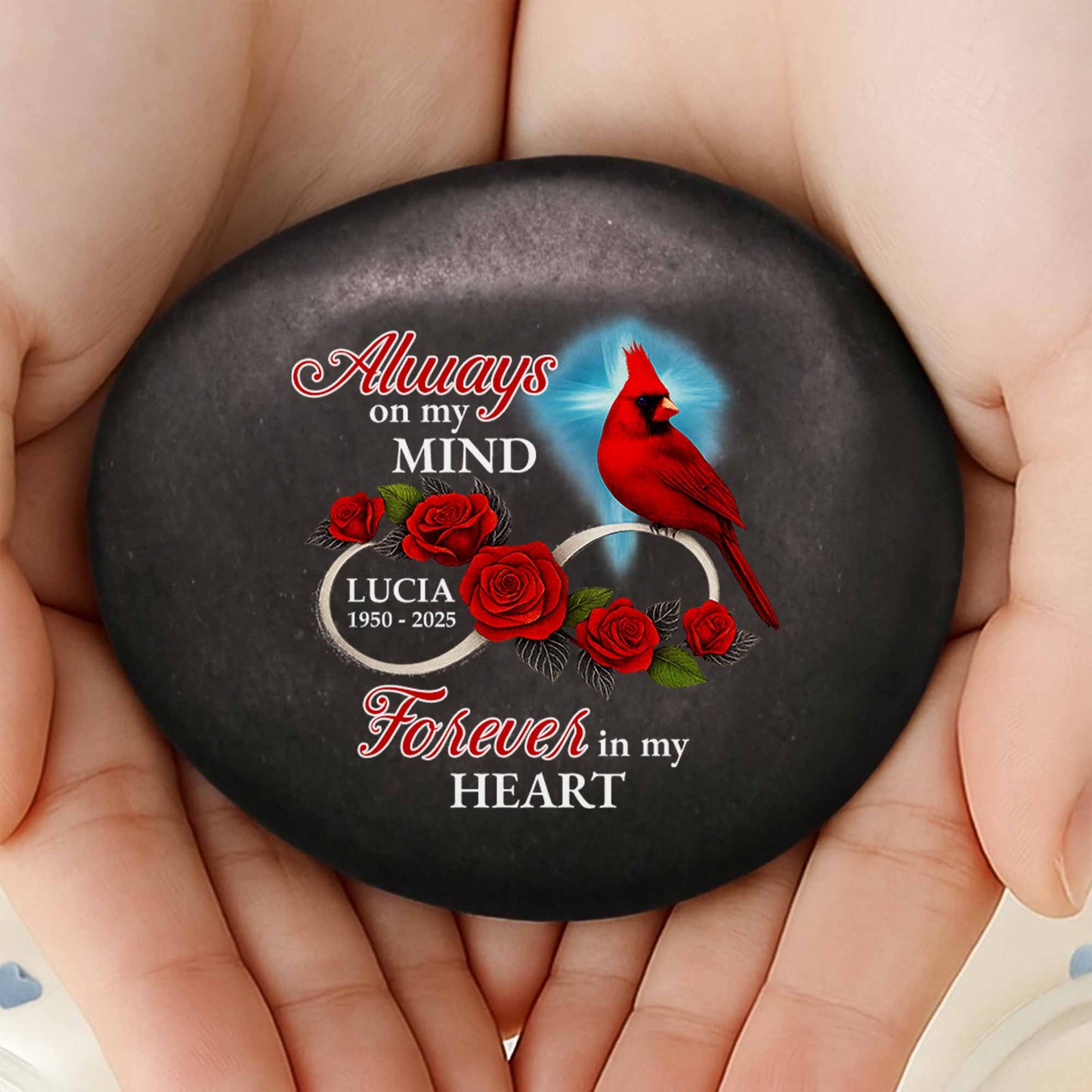 Always On My Mind Forever In My Heart With Cardinal And Roses