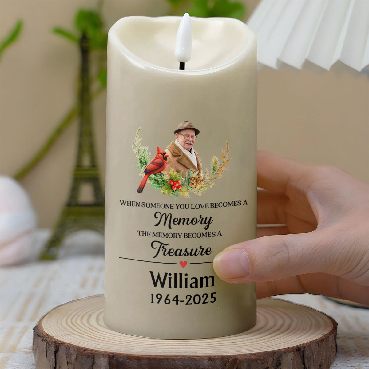 When Someone You Love Becomes A Memory - Personalized Custom LED Candle - HME255_LECA