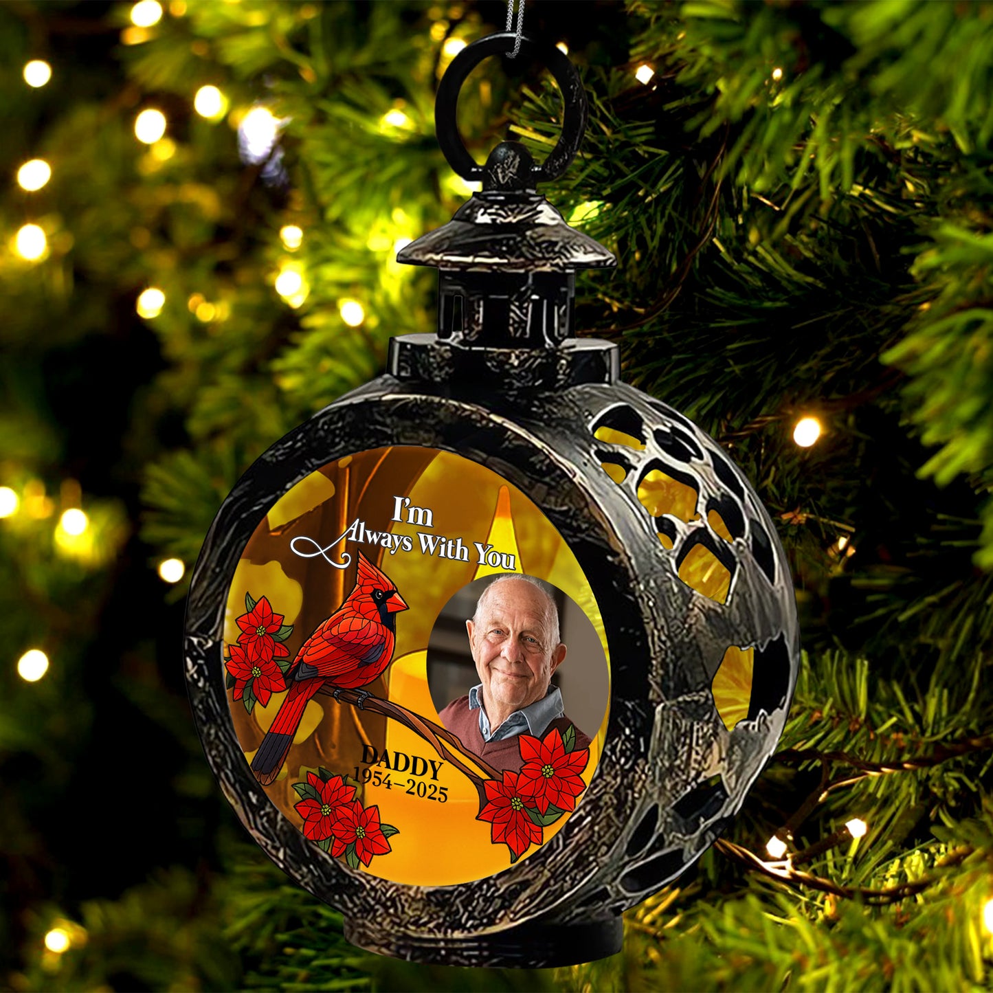 I'm Always With You Featuring Cardinal And Poinsettias
