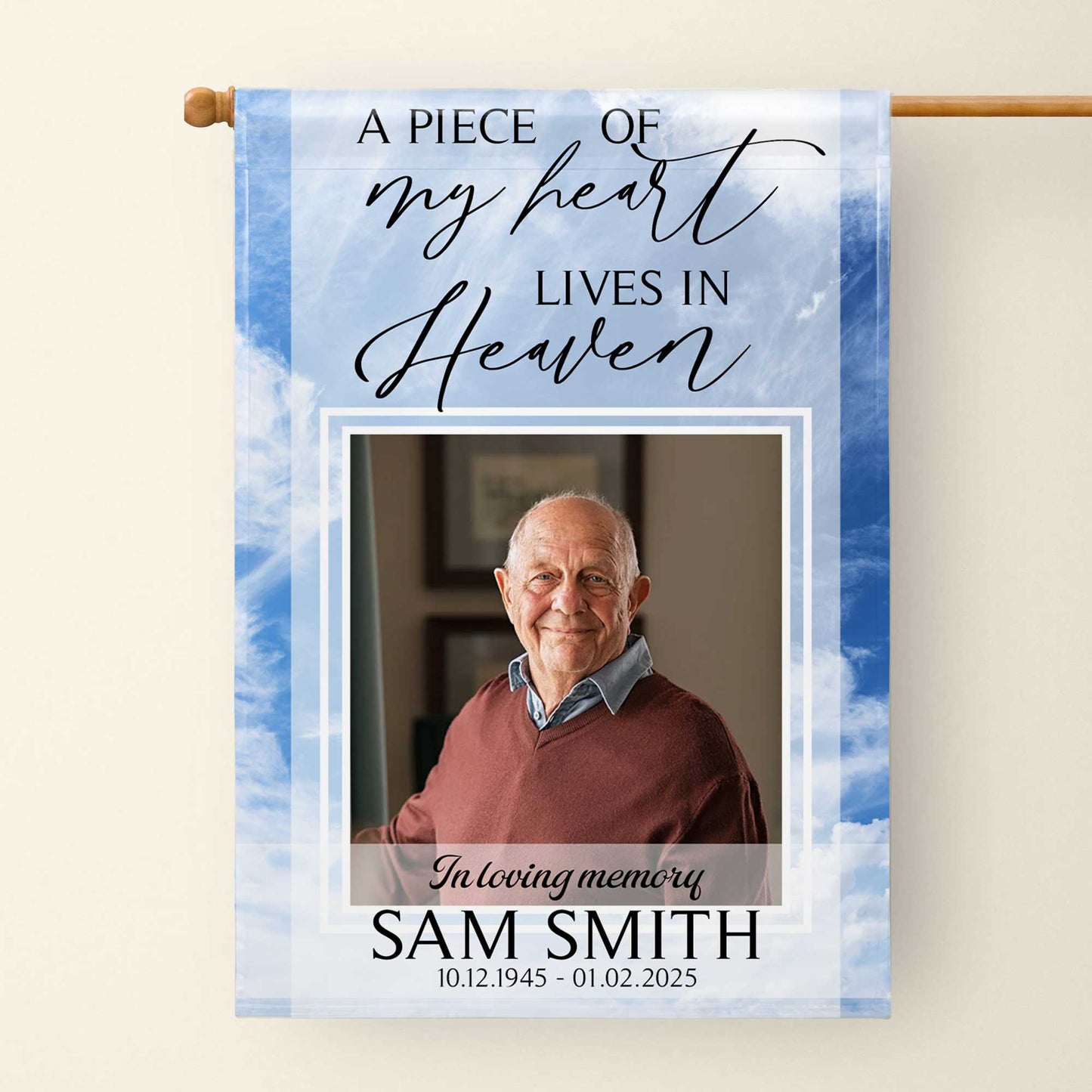 A Piece Of My Heart Lives In Heaven, Heart, Clouds