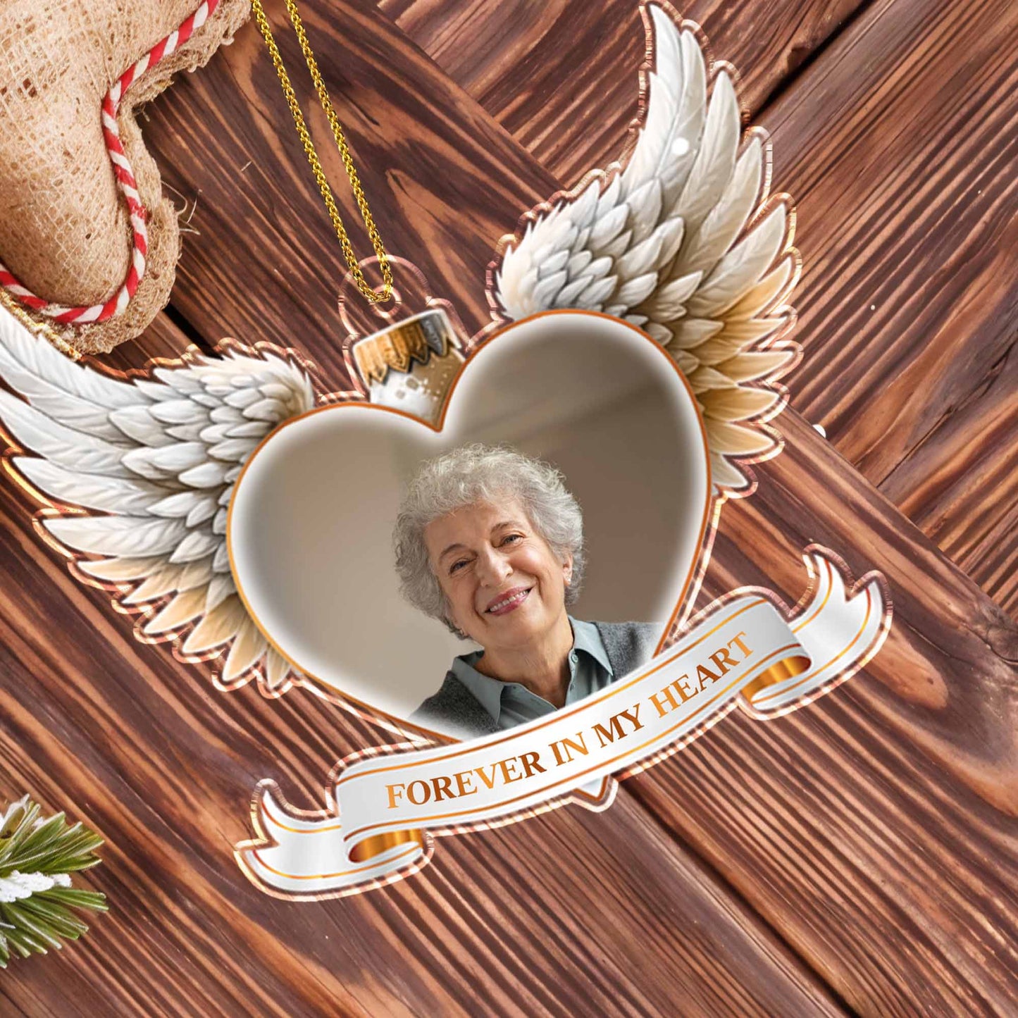 Forever in My Heart Heart and Wings Ornament