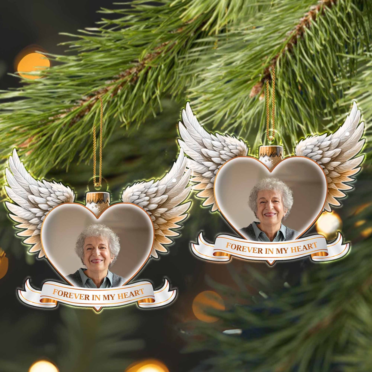 Forever in My Heart Heart and Wings Ornament