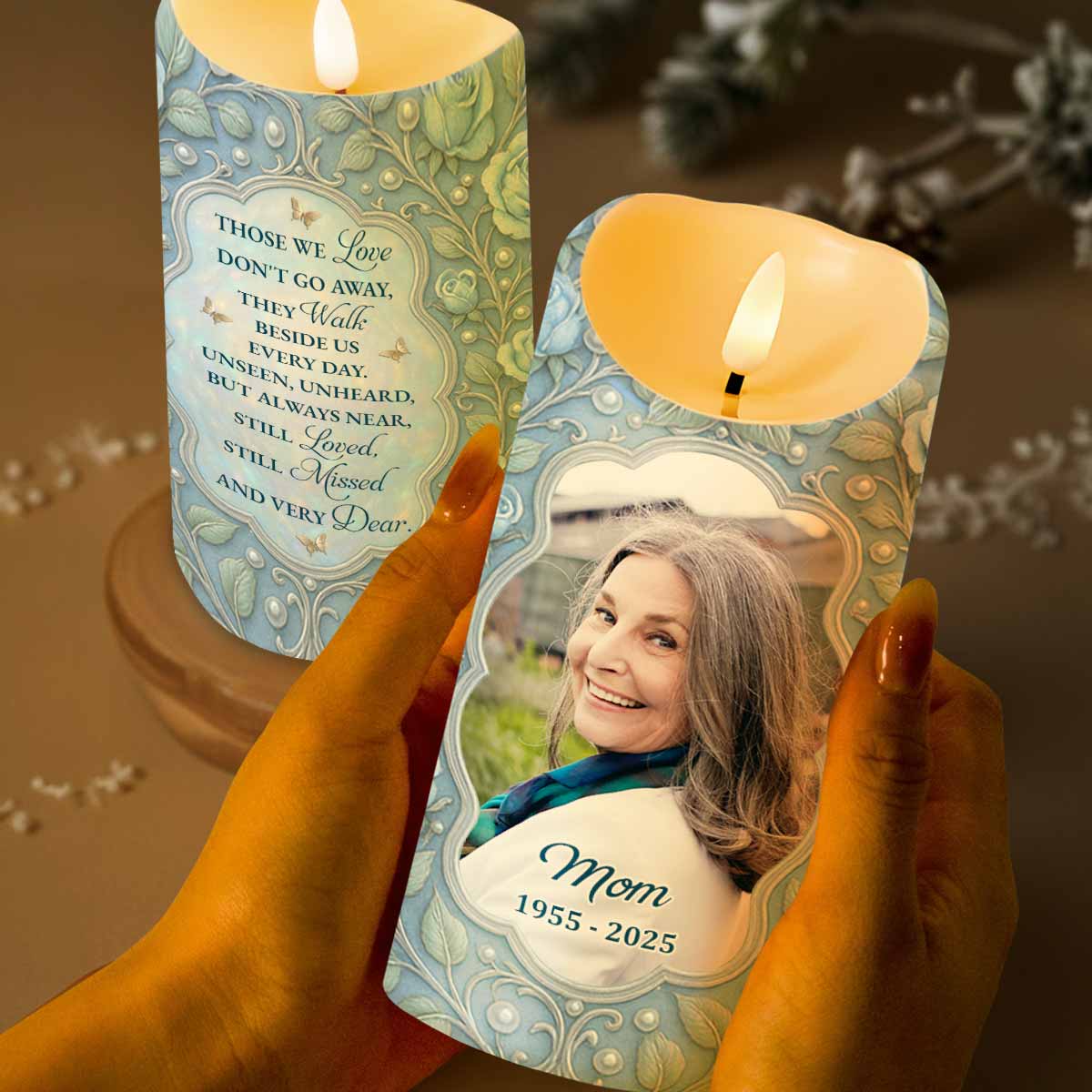 Those We Love Don't Go Away, Beautiful Floral and Butterfly Design