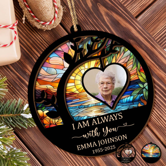 I Am Always With You Stained Glass Heart