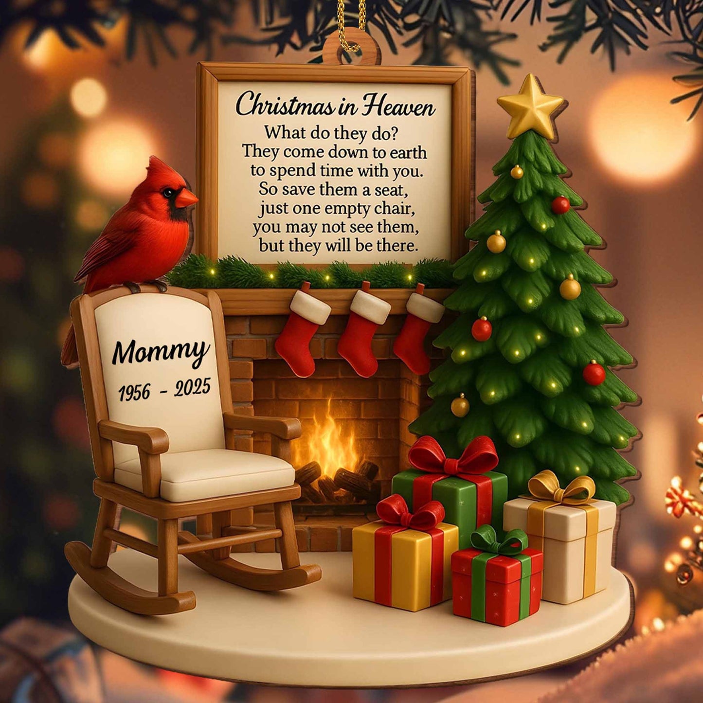 Christmas In Heaven Memorial Rocking Chair And Christmas Tree