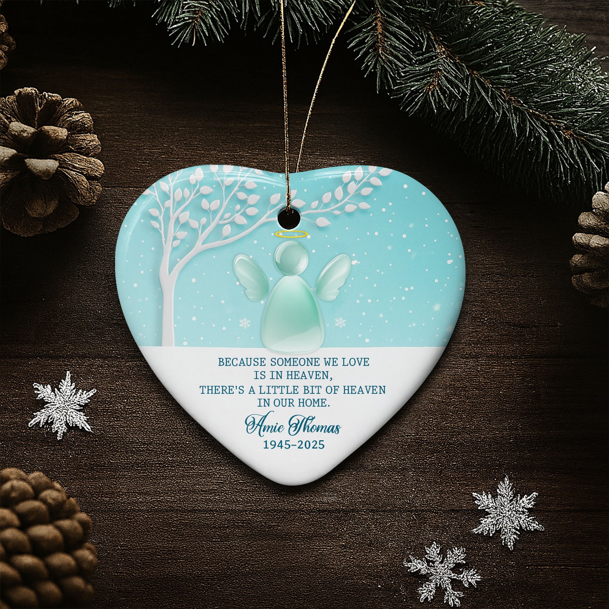 Because Someone We Love Is In Heaven, Angel And Snowflakes