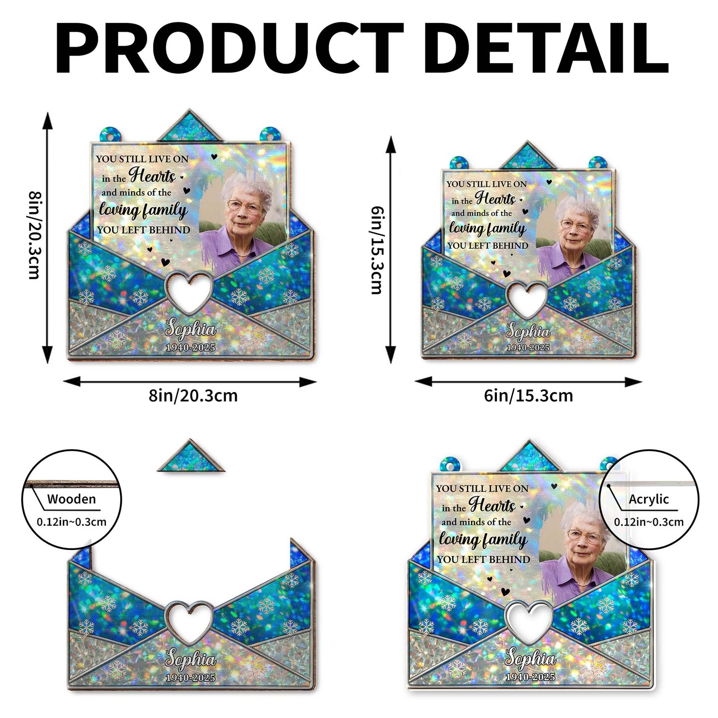 You Still Live On In Hearts, Memorial Suncatcher