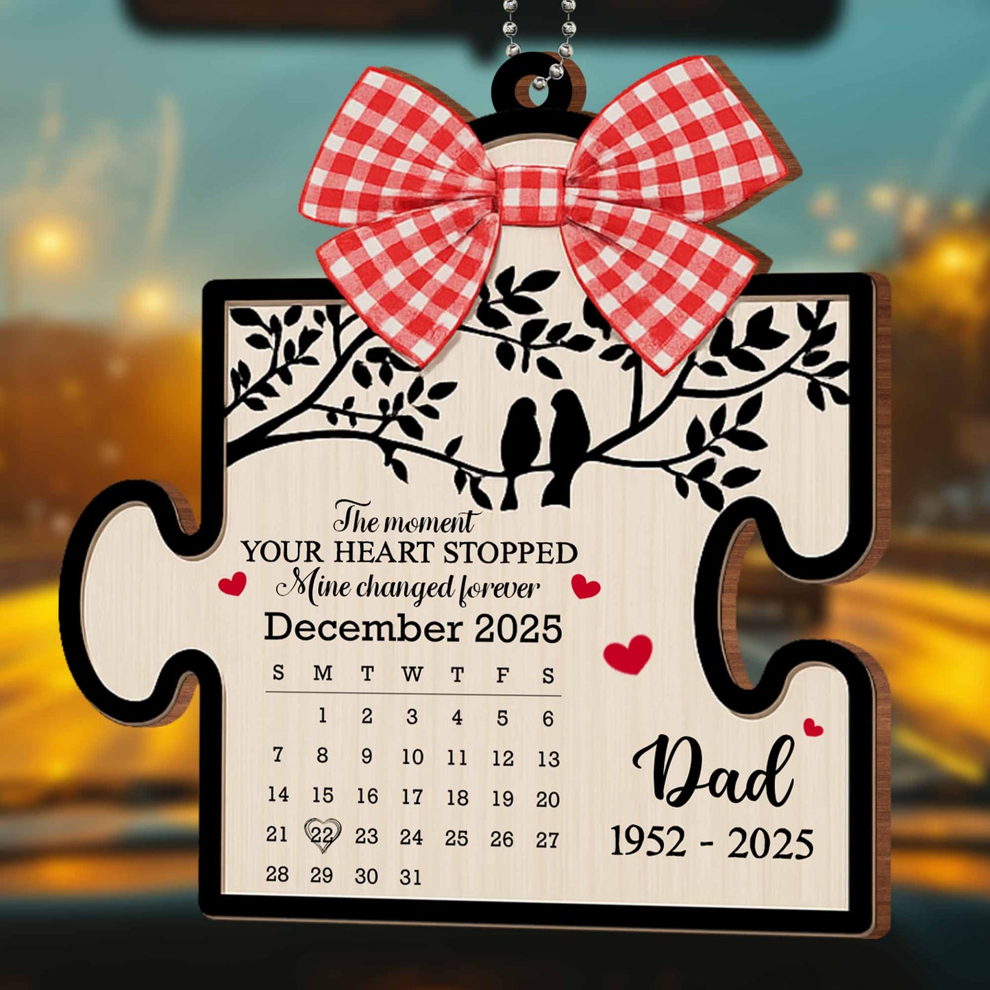 The Moment Your Heart Stopped, Life Changed Forever Puzzle Ornament