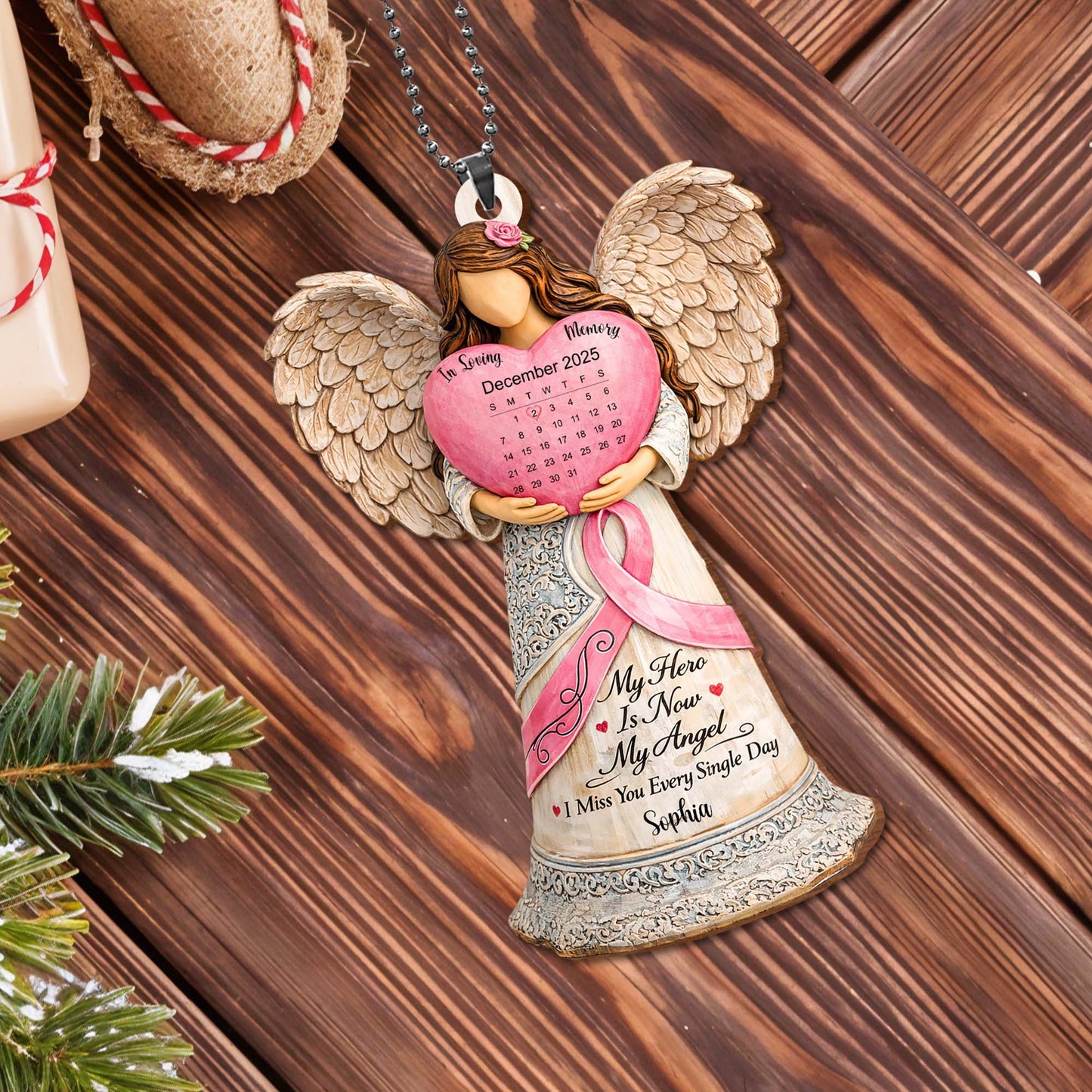 My Hero Is Now My Angel Memorial Ornament