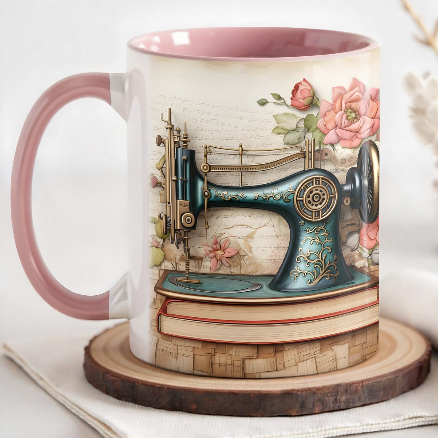 Celebrate Timeless Craftsmanship, Sewing Machine And Flowers