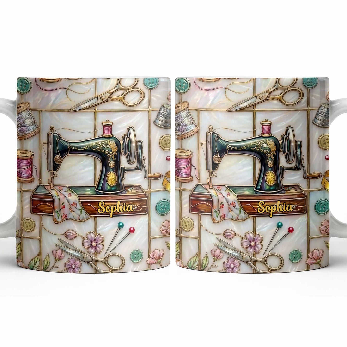 Celebrate Your Creativity With Sewing Machine And Floral Design