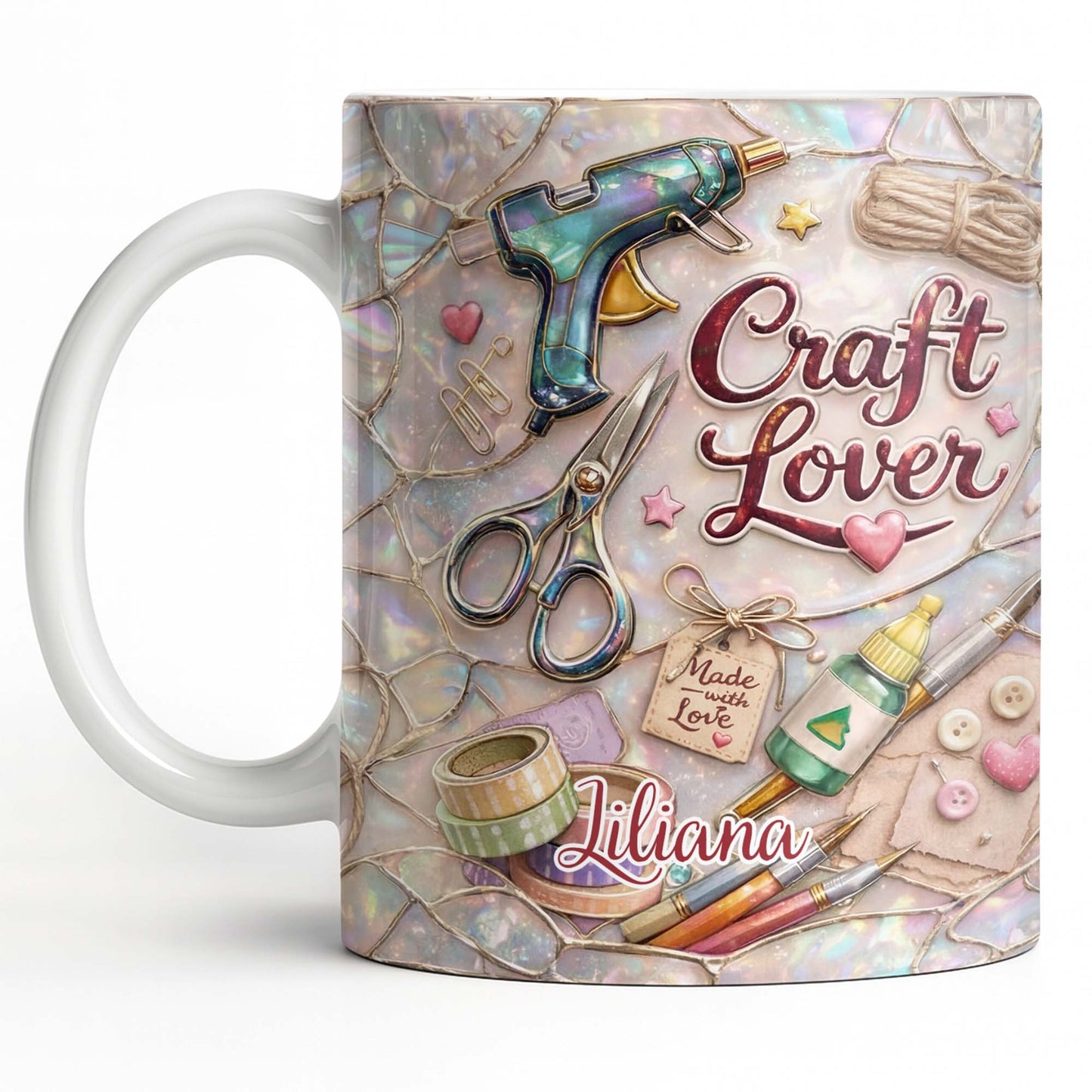 Craft Lover, Made With Love, Glue Gun And Scissors