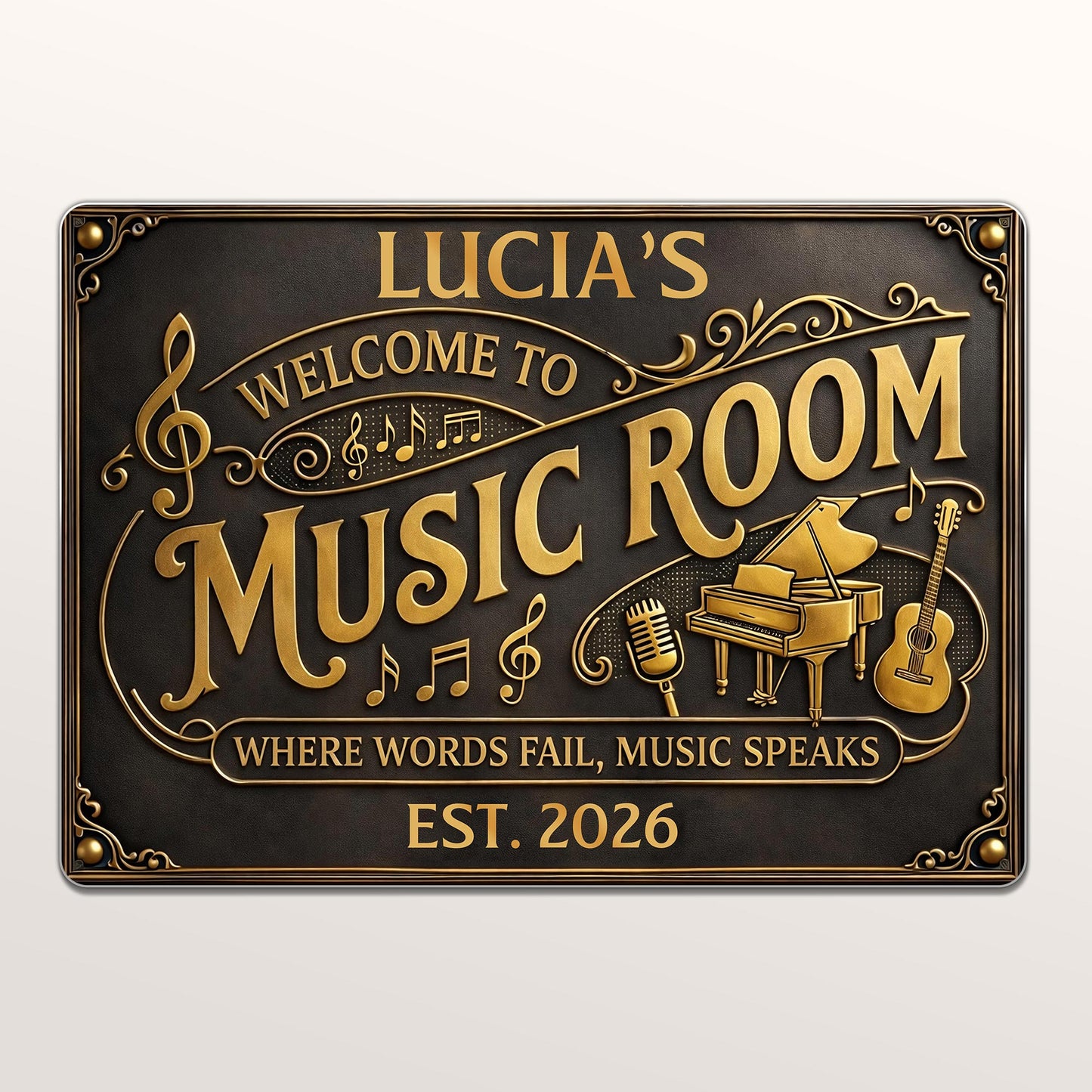 Welcome To Music Room Where Words Fail Music Speaks Piano Guitar