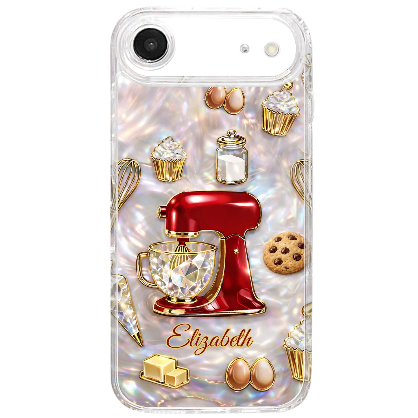 Bake The World A Better Place, Mixer And Cupcake Design - Personalized Clear Phone Case - HOB048_PHC