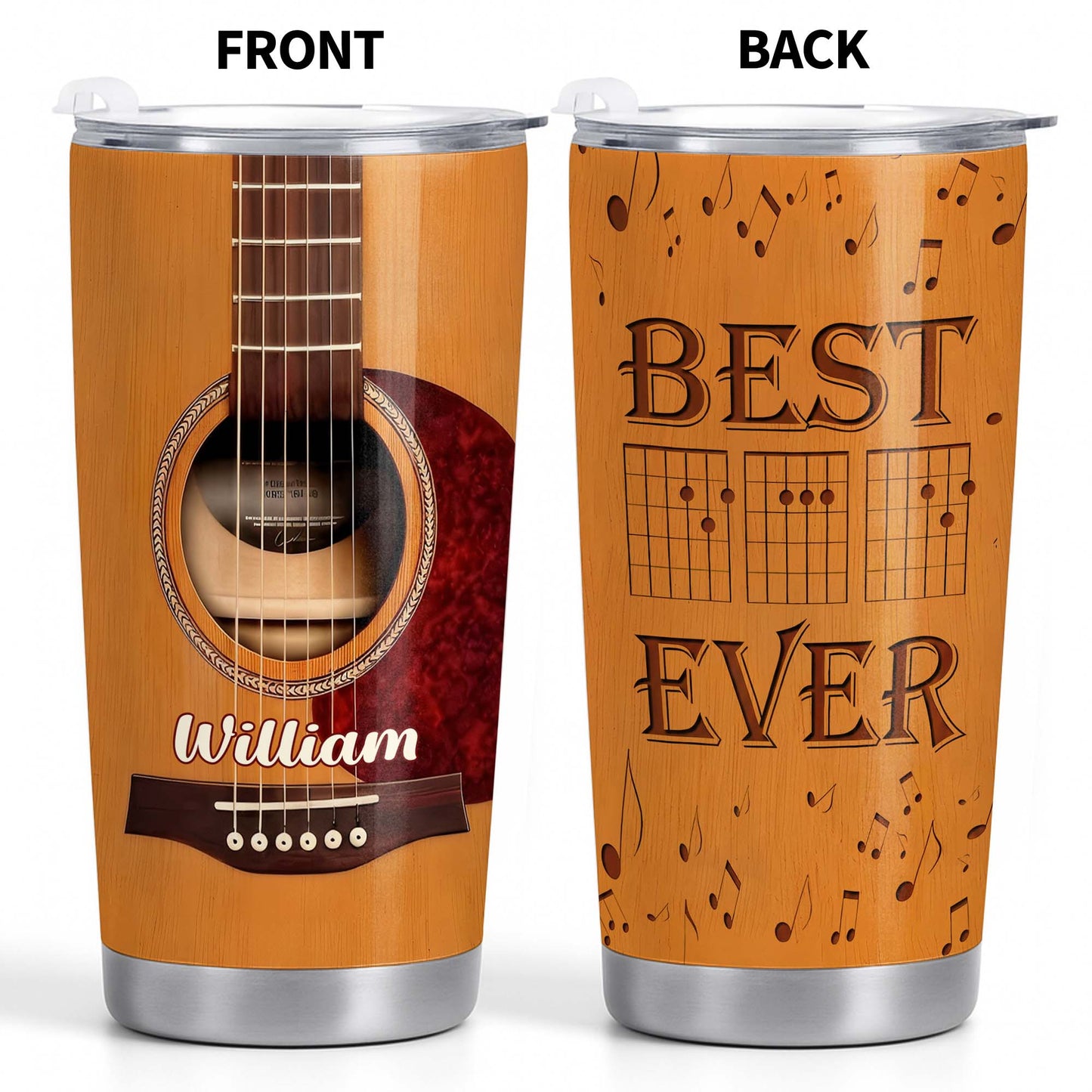 Best Ever Guitar Player Music Notes And Chords - Personalized Custom Stainless Steel Tumbler 20oz 30oz - HOB100_TB
